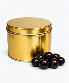Oregon Dark Chocolate Hazelnuts, Gold Gift Tin